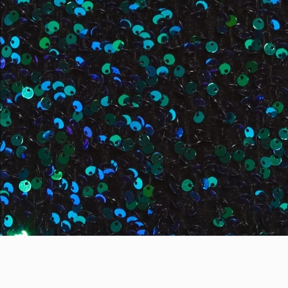 Adelyn Rae Sequin Long Sleeve Dress - Emerald and Midnight - Picture 3 of 4